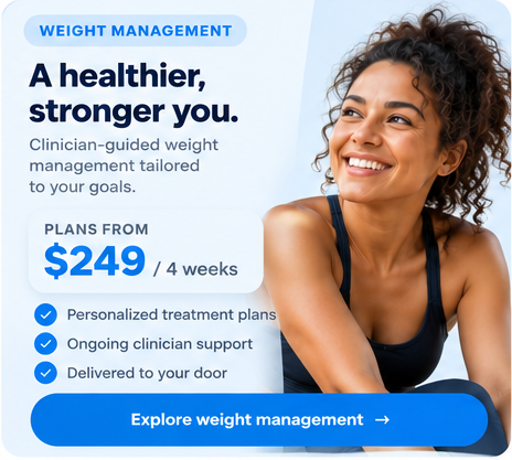 Weight Management — plans from $249 every 4 weeks, personalized treatment plans and ongoing clinician support